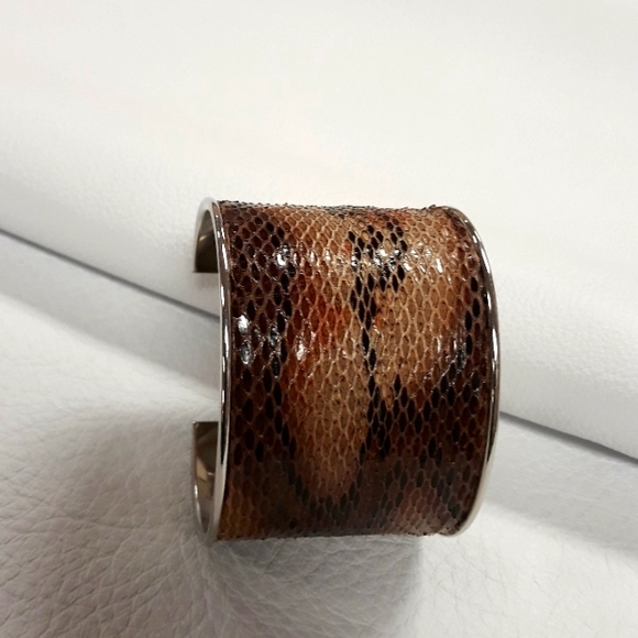 Hand Painted Python Snakeskin/Cuff Bracelet/ Statement Bracelet Handcrafted/Boho - Picture 11 of 15